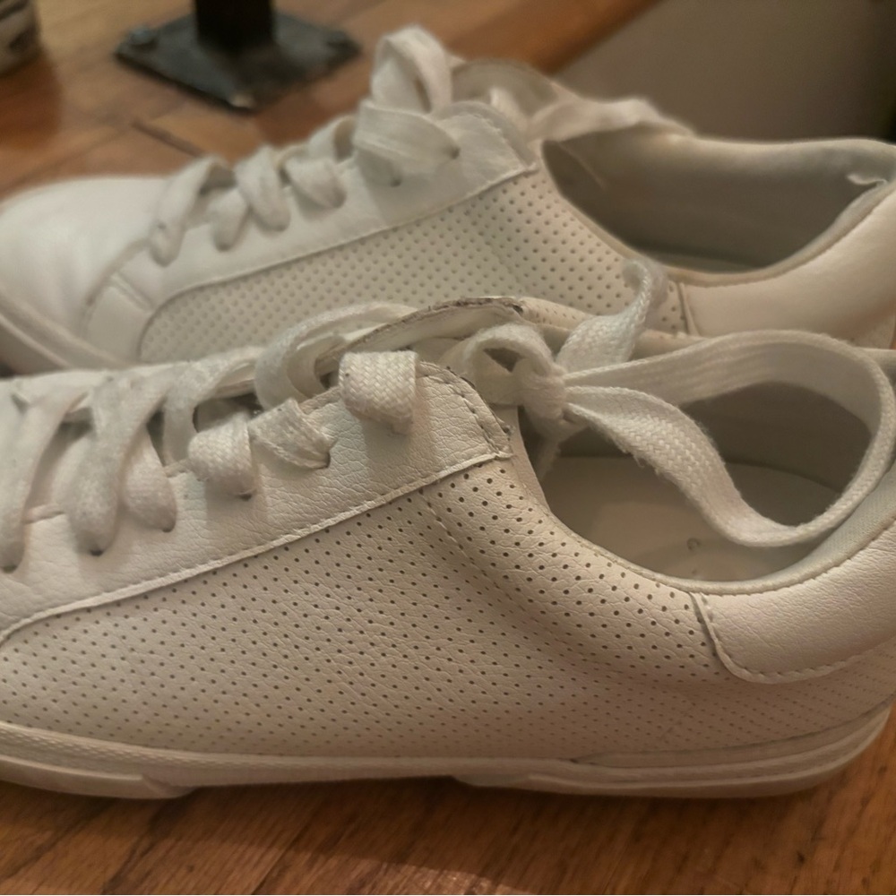 White Perforated Sneakers